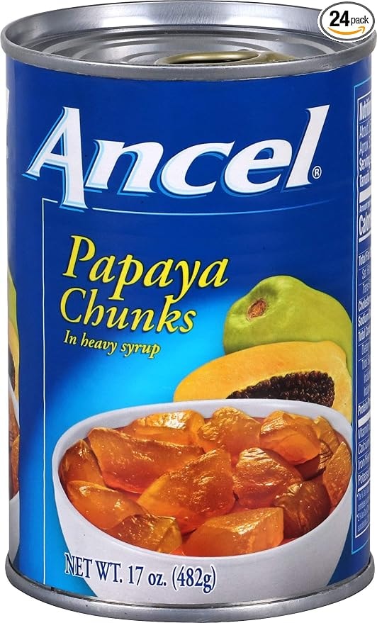 Ancel Papaya Chunks In Heavy Syrup, 17 Ounce