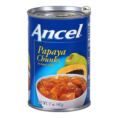 Ancel Papaya Chunks In Heavy Syrup, 17 Ounce